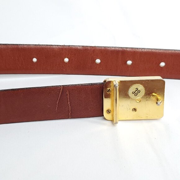 Dior Black and Brown Belt with Gold Buckle - Picture 4 of 8